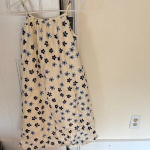 Marimekko Uniqlo Cream and Blue Floral Dress